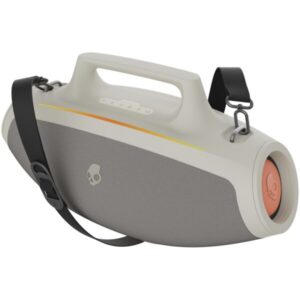 Boxa portabila Skullcandy Barrel Boombox, Multi-Link, Bluetooth 5.3, IPX7, LED Light Show, Autonomie 12 ore, Bone/Orange