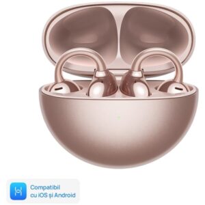 Casti audio Open-Ear Huawei FreeClip, Wireless, Bluetooth, Rose Gold