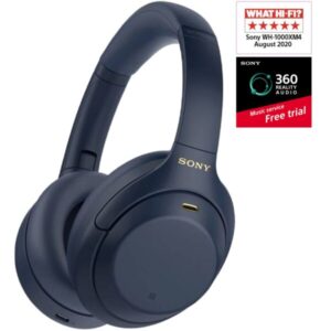 Casti Over the Ear Sony WH1000XM4L, Wireless, Bluetooth, Noise cancelling, Autonomie 30 ore, Microfon, Albastru
